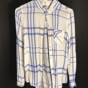 blue and white flannel